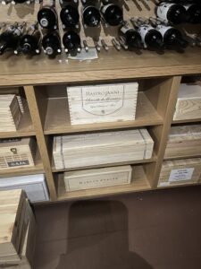 Fine wine on a shelf. 