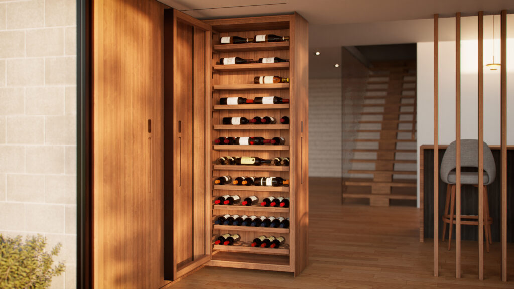 Wine cellar.